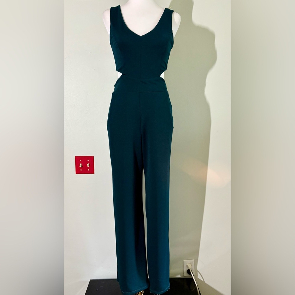 Moa moa Dark Green cut out sleeveless Jumpsuit S NWT